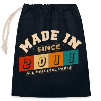 Made in 2011 Anniversary 13 Years - Closable cotton gift bag (25x30cm) - navy - Front