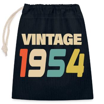 1954 Vintage Retro Classic 1954 - Closable cotton gift bag (25x30cm) - navy - Front