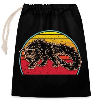 Polynesien Binturong Natur Tierwelt Asien - Verschließbarer Geschenkbeutel aus Baumwolle (25x30cm) - Schwarz - Vorne