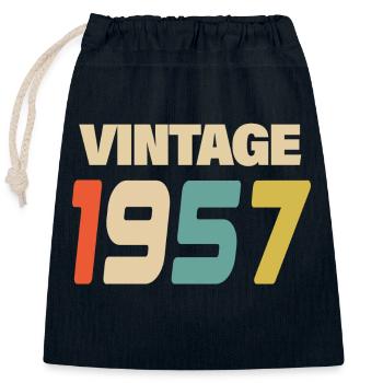 1957 Vintage Retro Classic 1957 - Verschließbarer Geschenkbeutel aus Baumwolle (25x30cm) - Navy - Vorne