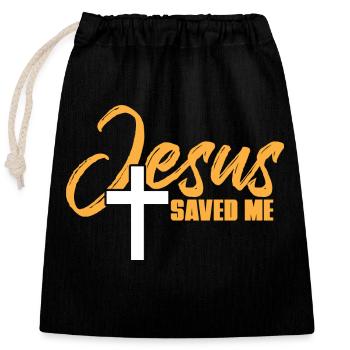 Citations de Jésus - Sac cadeau en coton avec cordon (25 x 30 cm) - noir - Devant