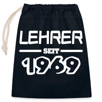 Teacher 1969 - Closable cotton gift bag (25x30cm) - navy - Front