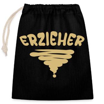 Erzieher als Beruf - Verschließbarer Geschenkbeutel aus Baumwolle (25x30cm) - Schwarz - Vorne