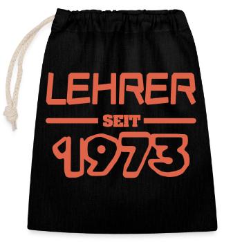 1973 - Closable cotton gift bag (25x30cm) - black - Front