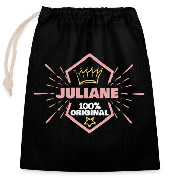 Geschenk für Juliane - Verschließbarer Geschenkbeutel aus Baumwolle (25x30cm) - Schwarz - Vorne