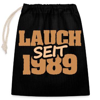 1989 - Closable cotton gift bag (25x30cm) - black - Front