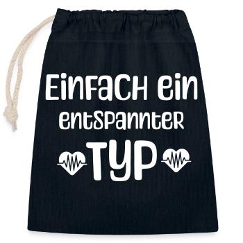 Entspannter Typ - Verschließbarer Geschenkbeutel aus Baumwolle (25x30cm) - Navy - Vorne