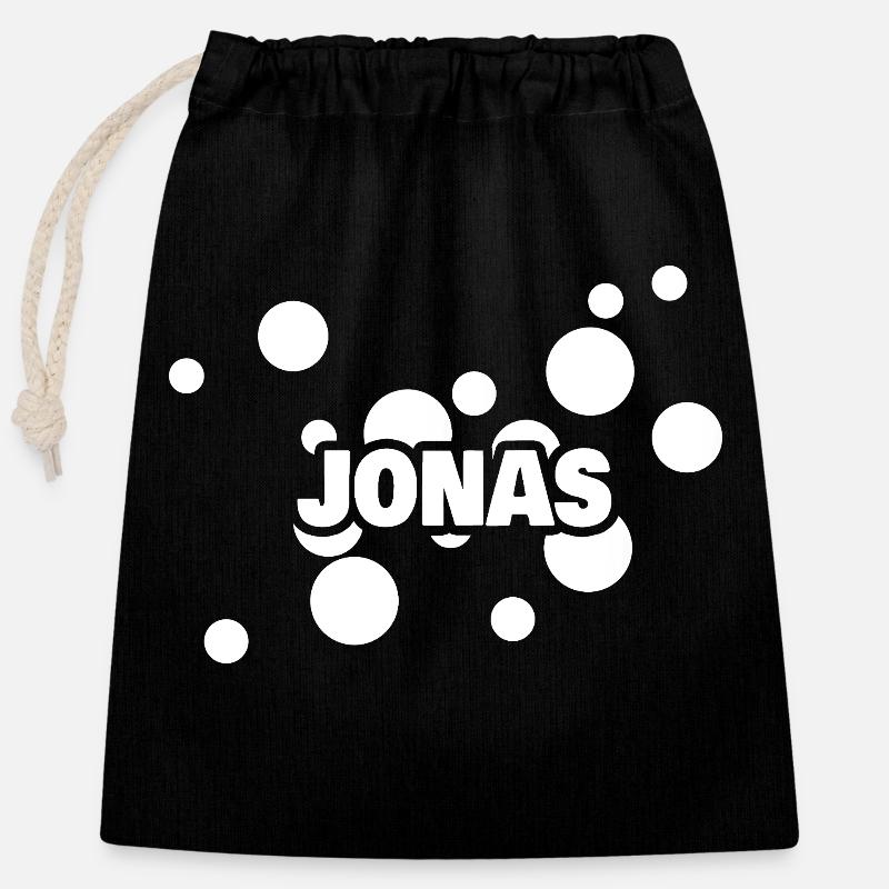 Jonas - Sac cadeau en coton avec cordon (25 x 30 cm) - noir