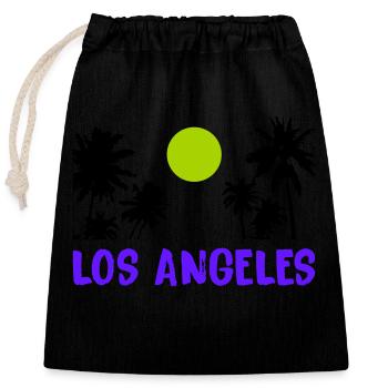 los angeles - Verschließbarer Geschenkbeutel aus Baumwolle (25x30cm) - Schwarz - Vorne