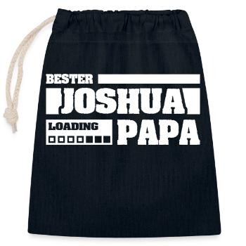Vorname Joshua - Verschließbarer Geschenkbeutel aus Baumwolle (25x30cm) - Navy - Vorne