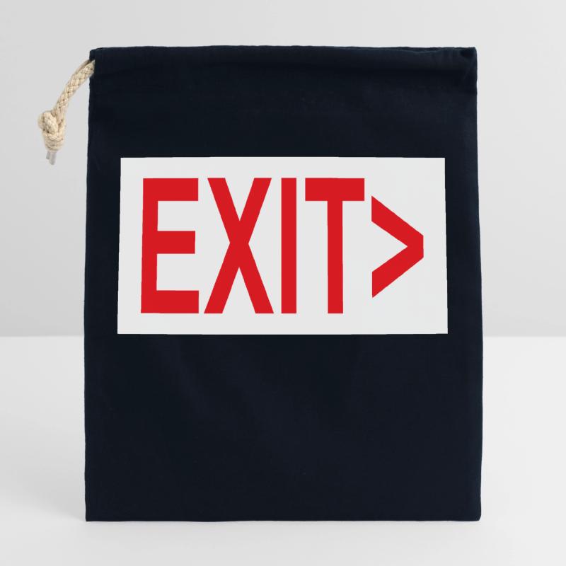 Exit / Exit / Emergency Exit Closable cotton gift bag (25x30cm)