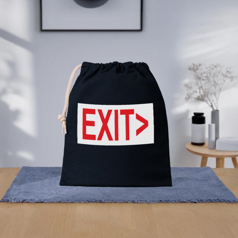 Exit / Exit / Emergency Exit Closable cotton gift bag (25x30cm)