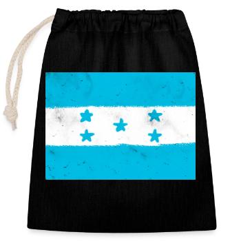 Drapeau du Honduras - Sac cadeau en coton avec cordon (25 x 30 cm) - noir - Devant