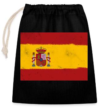 Drapeau de l’Espagne - Sac cadeau en coton avec cordon (25 x 30 cm) - noir - Devant