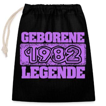 1982 - Closable cotton gift bag (25x30cm) - black - Front