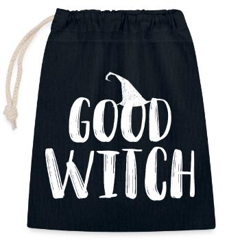 Bonne chemise magique de la sorcière - Sac cadeau en coton avec cordon (25 x 30 cm) - bleu marine - Devant