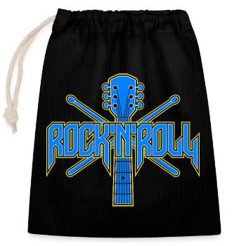 Rock & Roll Gitarrenemblem - Verschließbarer Geschenkbeutel aus Baumwolle (25x30cm) - Schwarz - Vorne