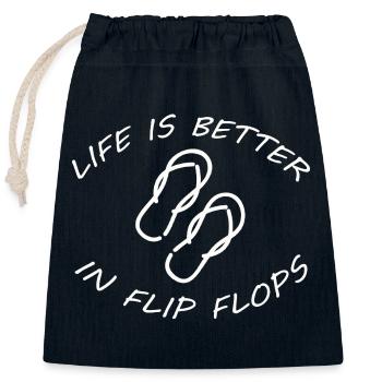 LIFE IS BETTER IN FLIP FLOPS - Closable cotton gift bag (25x30cm) - navy - Front