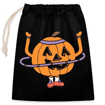 Hula Hup Hopp Halloween Hullern Huller Pumpkin - Closable cotton gift bag (25x30cm) - black - Front