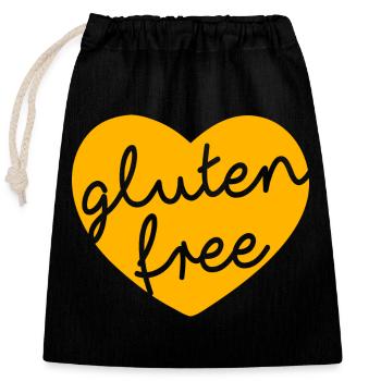 Gluten free - Closable cotton gift bag (25x30cm) - black - Front