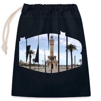 izmir uhrturm - Verschließbarer Geschenkbeutel aus Baumwolle (25x30cm) - Navy - Vorne
