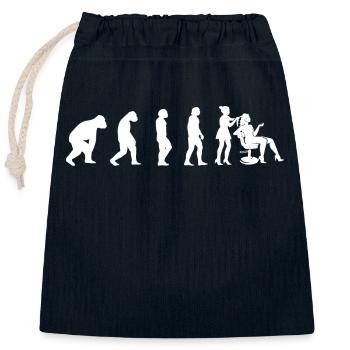 Frisses ciseaux coiffeur evolution femme fille - Sac cadeau en coton avec cordon (25 x 30 cm) - bleu marine - Devant
