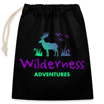 Wilderness Adventure - Sac cadeau en coton avec cordon (25 x 30 cm) - noir - Devant