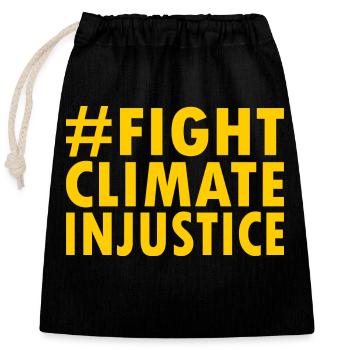 Fight climate injustice - Sac cadeau en coton avec cordon (25 x 30 cm) - noir - Devant