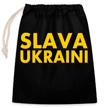 Ukraine - Sac cadeau en coton avec cordon (25 x 30 cm) - noir - Devant