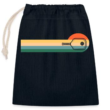 Pickleball Vintage Sunset Dink Pickleball Player - Closable cotton gift bag (25x30cm) - navy - Front