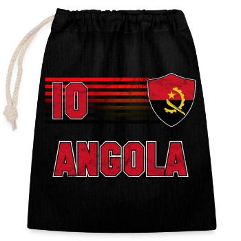 Équipe d’Angola de football - Sac cadeau en coton avec cordon (25 x 30 cm) - noir - Devant
