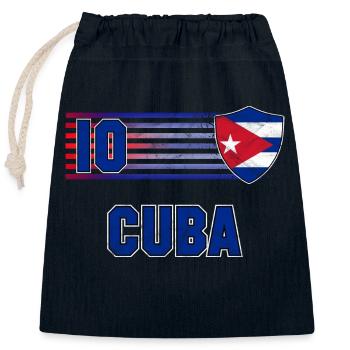 Cuba Soccer Team - Closable cotton gift bag (25x30cm) - navy - Front