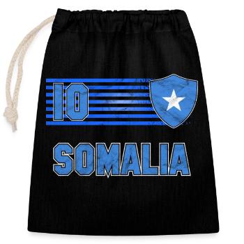 Somalia Fußball Mannschaft - Verschließbarer Geschenkbeutel aus Baumwolle (25x30cm) - Schwarz - Vorne