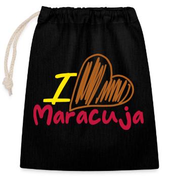 J’aime les fruits de la passion - Sac cadeau en coton avec cordon (25 x 30 cm) - noir - Devant