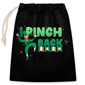 Fröhlichen St Patrick Tag. St. Patrick's Day! - Verschließbarer Geschenkbeutel aus Baumwolle (25x30cm) - Schwarz - Vorne