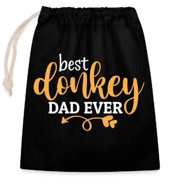 Best Donkey Dad Ever - Verschließbarer Geschenkbeutel aus Baumwolle (25x30cm) - Schwarz - Vorne