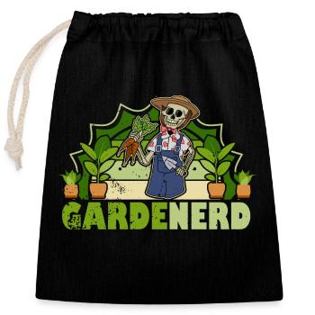 Blumen Garten Landschaftsbau Gärtner Gartenbau - Verschließbarer Geschenkbeutel aus Baumwolle (25x30cm) - Schwarz - Vorne