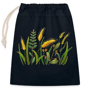Meadow - Closable cotton gift bag (25x30cm) - navy - Front
