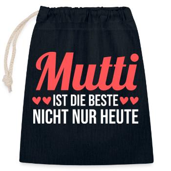 Mutter Muttertag Mama - Verschließbarer Geschenkbeutel aus Baumwolle (25x30cm) - Navy - Vorne