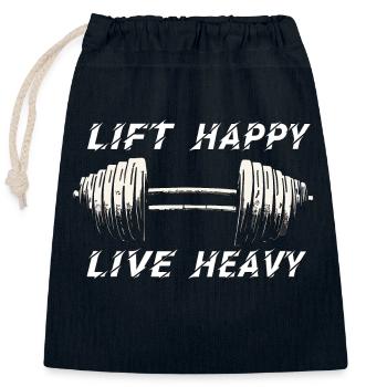 GYM TSHIRT - Verschließbarer Geschenkbeutel aus Baumwolle (25x30cm) - Navy - Vorne