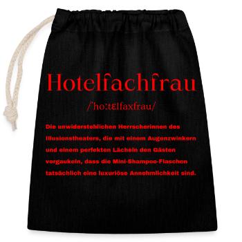 Hotelfachfrau Definition - Verschließbarer Geschenkbeutel aus Baumwolle (25x30cm) - Schwarz - Vorne