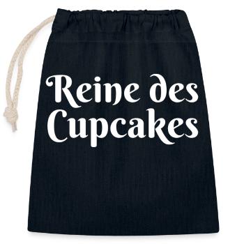 Reine des cupcakes cadeau pâtisserie patissière - Sac cadeau en coton avec cordon (25 x 30 cm) - bleu marine - Devant
