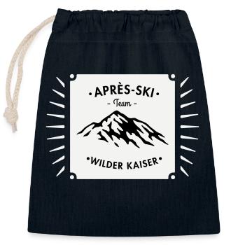 Après-Ski Wilder Kaiser - Verschließbarer Geschenkbeutel aus Baumwolle (25x30cm) - Navy - Vorne