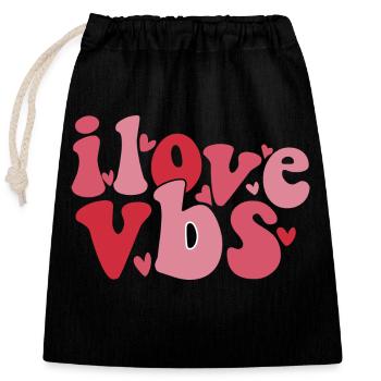 I Love VBS Crew Vacation Bible School Teacher - Closable cotton gift bag (25x30cm) - black - Front