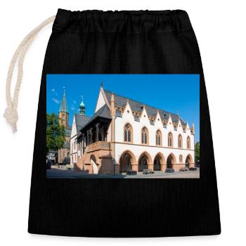 The Imperial Palace of Goslar (Kaiserpfalz) Goslar - Closable cotton gift bag (25x30cm) - black - Front