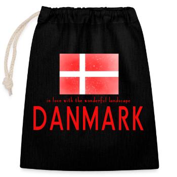 Danemark, Danemark - Sac cadeau en coton avec cordon (25 x 30 cm) - noir - Devant