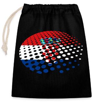 Kroatien Flagge Adria Zagreb Kroatische Fahne - Verschließbarer Geschenkbeutel aus Baumwolle (25x30cm) - Schwarz - Vorne