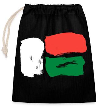 Drapeau de Madagascar - Coups de pinceau - Sac cadeau en coton avec cordon (25 x 30 cm) - noir - Devant