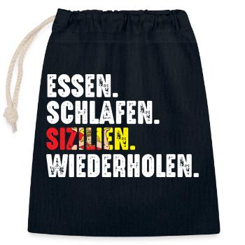 Sizilianer Sizilianisch Sizilien - Verschließbarer Geschenkbeutel aus Baumwolle (25x30cm) - Navy - Vorne