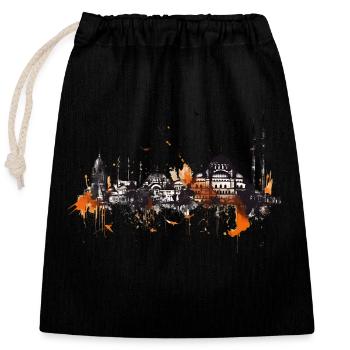 Istanbul is an attractive metropolis - Closable cotton gift bag (25x30cm) - black - Front